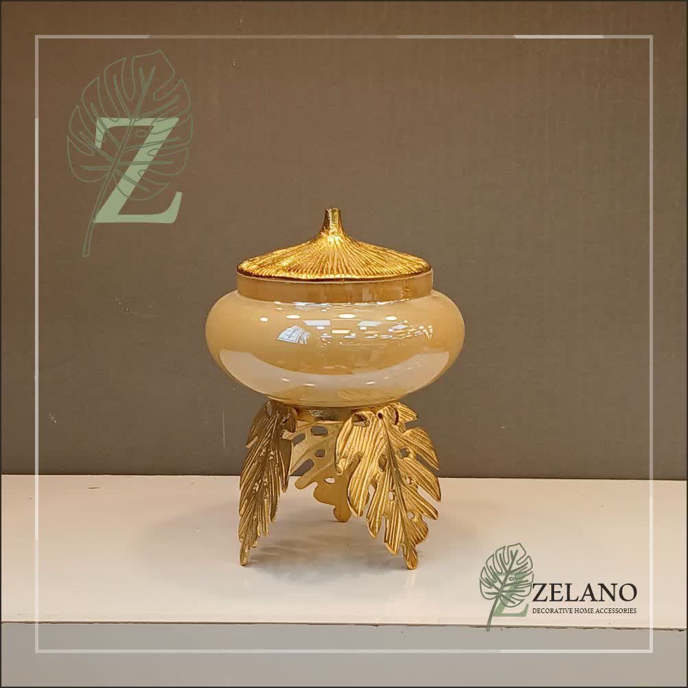 ست پذیرایی چند تکه ترکیب آلومینیوم و بلور رنگ طلایی