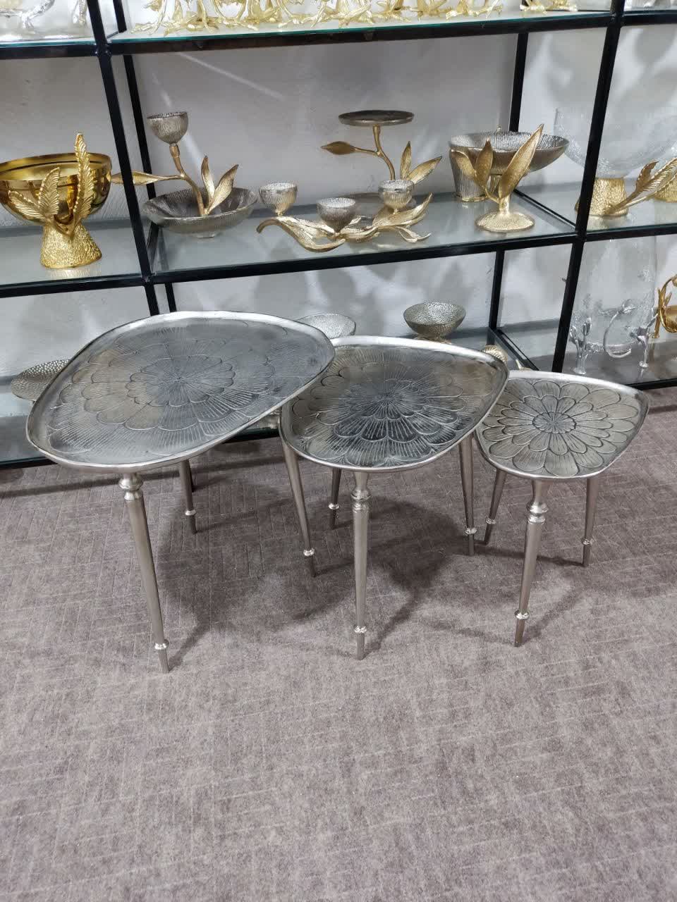 میز عسلی سه تایی آلومینیومی