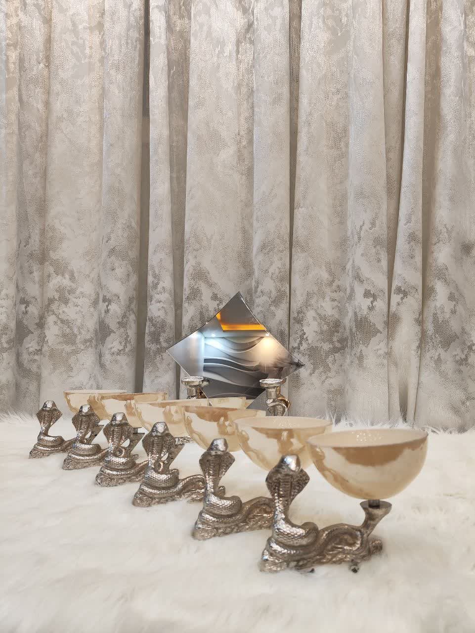 هفت سین آلومینیومی طرح مار کبری رنگ نقره ای