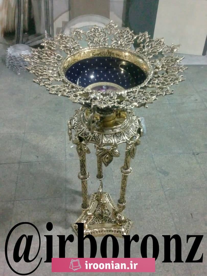 آجیل خوری طرح برنز آلیاژ آلومینیومی مدل پایه ماهی با ظرف سرمه ای